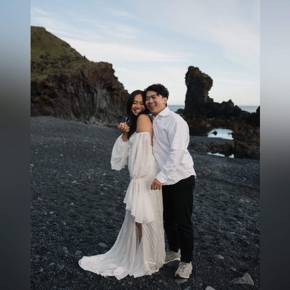 For Love & Lemons White Esme Puff Sleeve Bridal Gown Size Medium - Picture 4 of 13